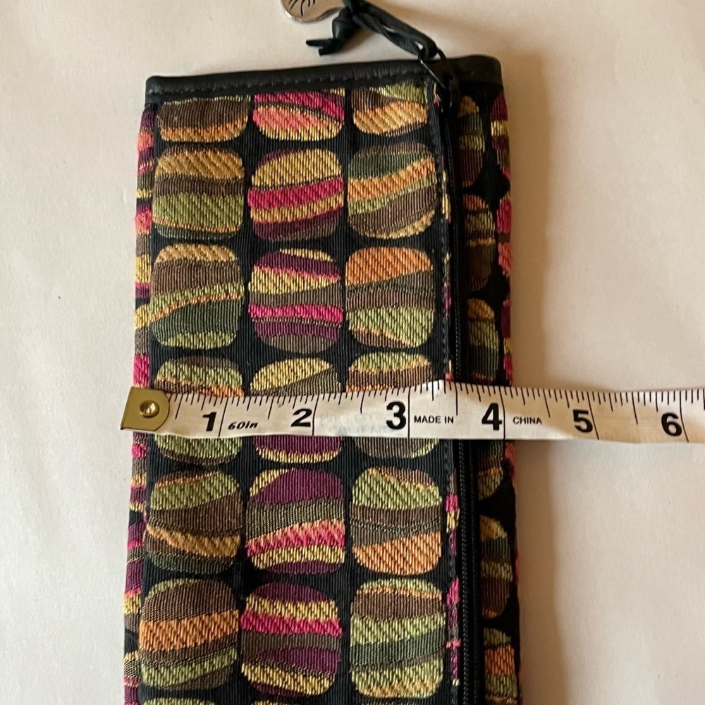 Erda of Maine funky colorful trifold textile leather Velcro closure wallet EUC - Picture 6 of 7